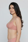 Zivame Padded Plunge Wired Medium Coverage Tshirt Bra - Rose Tan — thumbnail 3